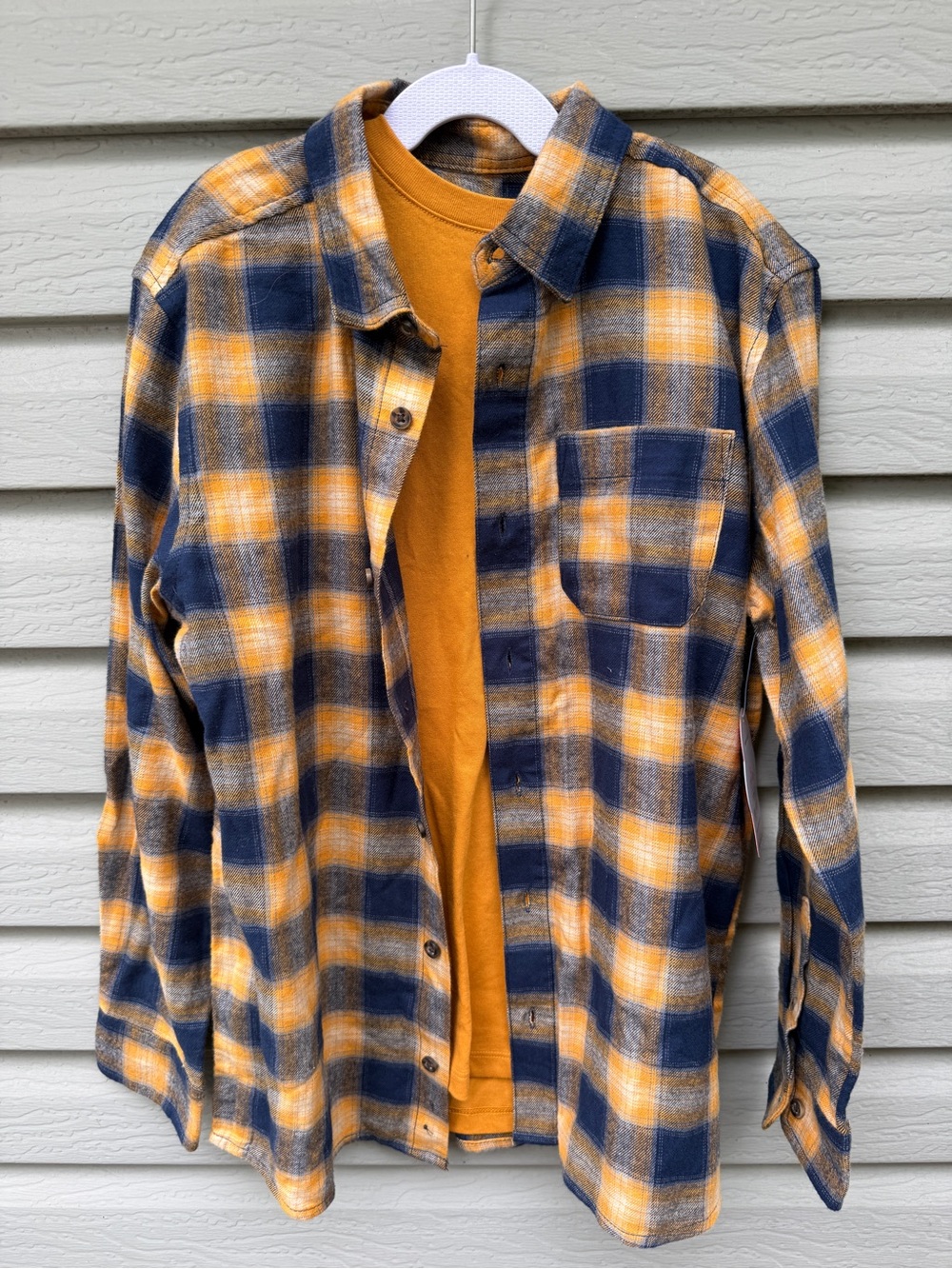 NWT Wonder Nation Boys 10-12 Flannel & Tee 2 Piece Set